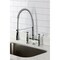 Kingston Brass Double-Handle Deck-Mount Pre-Rinse Bridge Kitchen Faucet, Polished Chrome GS1271BPL - alternate 2