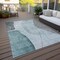 Homeroots 8' X 10' Teal Blue Aqua And Gray Abstract Washable Indoor Outdoor Area Rug 582035 - alternate 2
