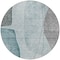 Homeroots 8' Teal Blue Aqua And Gray Round Abstract Washable Indoor Outdoor Area Rug 582034 - alternate 2