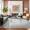 World Rug Gallery Bohemian Lines Washable Non Slips Area Rug 5 ft x 7 ft Ivory WR72IVORY5X7 - alternate 2