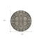 Homeroots 8' Gray Silver And Beige Round Oriental Washable Indoor Outdoor Area Rug 582076 - alternate 2