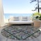 Homeroots 8' Fern Green Purple And Teal Blue Round Medallion Washable Indoor Outdoor Area Rug 589268 - alternate 2