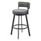 Homeroots 31" Gray and Black Fabric and Steel Low Back Bar Height Swivel Bar Chair 564998 - alternate 1
