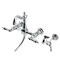 Kingston Brass Two-Handle Wall Mount Bridge Kitchen Faucet with Brass Sprayer, Polished Chrome KS2441ALBS - alternate 1