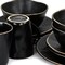 Elama Modern 16 Piece Stoneware Dinnerware Set in Matte Black with Gold Rim ELM-GEORGE16 - alternate 2