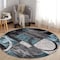 World Rug Gallery Contemporary Abstract Circle Design Soft Area Rug 8 ft Round Gray 307GRAY8RND - alternate 1