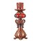 Homeroots 20" Bronze Brown And Red Floral Polyresin Tabletop Pillar Candle Holder With Candle 468328 - alternate 1