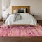 Homeroots 10' X 14' Raspberry Ivory And Gold Abstract Washable Indoor Outdoor Area Rug 643540 - alternate 1