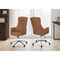 Monarch Specialties Office Chair, Swivel, Adjustable Height, Armrests, Ergonomic, Work, Brwn Leather-look, Chrome Metal I 7378 - alternate 2