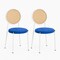 Leisuremod Euston Velvet Dining Chair with Woven Rattan Backrest & Stainless Frame, 2PK ECW17NBU2 - alternate 1