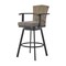 Homeroots 44" Charcoal Metal Swivel Outdoor Bar Height chair with Footrest 571169 - alternate 2