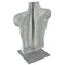 Azar Displays Male White Plastic Bust, Torso Mannequin, on 12in Square Silver Metal Base for Counter 900525-WHT - alternate 2