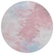 Homeroots 8' Blush Ivory And Blue Round Abstract Washable Indoor Outdoor Area Rug 617391 - alternate 3