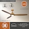 Vaxcel Niles, 60 in, Satin Brass Ceiling Fan, Dark Elm Blades, LED, Remote, DC Motor F0135 - alternate 2