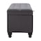 Homeroots 56in Gray and Black Fabric and Solid Wood Upholstered Bench 668861 - alternate 2