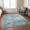 Homeroots 3' X 5' Blue And Teal Blue Abstract Washable Indoor Outdoor Area Rug 610438 - alternate 2