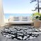 Homeroots 8' Black And Ivory Round Abstract Washable Indoor Outdoor Area Rug 614319 - alternate 3