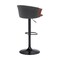 Armen Living Lydia Adjustable Walnut Wood Bar Stool in Gray Faux Leather with Black Metal LCLYBAWAGRY - alternate 2