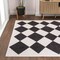 Jonathan Y Draper Classic Geometric Diamond Pattern White/Charcoal 5 ft. x 8 ft. Area Rug ATH100A-5 - alternate 2
