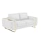 Homeroots 72in White And Gold Genuine Leather Loveseat 518570 - alternate 3