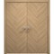 Sartodoors Interior Solid French Double Doors 36 x 80 inches, Ego 5005 Natural Oak, Wood Interior Solid Panel EGO5005DD-SNA-36 - alternate 1