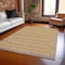 Homeroots 10' X 14' Pewter And Gold Striped Washable Indoor Outdoor Area Rug 610503 - alternate 3