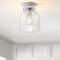 Jonathan Y Domenic 7.75" Metal/Seeded Glass LED Flush Mount, Chrome JYL7442B - alternate 2