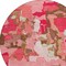 Homeroots 8' Coral Pink And Brown Round Abstract Washable Indoor Outdoor Area Rug 599558 - alternate 2