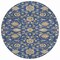 Homeroots 8' Navy Blue Brown And Ivory Round Moroccan Washable Indoor Outdoor Area Rug 605165 - alternate 2