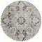 Homeroots 8' Ivory And Dark Brown Round Oriental Washable Indoor Outdoor Area Rug 563768 - alternate 3