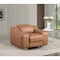 Homeroots 41" Chestnut Italian Leather Wall Hugger Recliner With USB 634539 - alternate 2