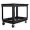 Rubbermaid Commercial Utility Cart with Deep Lipped Plastic Shelves, Structural Foam, 500 lb Load Capacity, 2 Shelves FG9T6700BLA - alternate 1