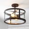 Jonathan Y Herndon 2-Light 15" Iron/Glass Modern LED Flush Mount, Black JYL6701A - alternate 3