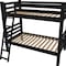 Homeroots Black Twin Over Twin Solid Wood Bunk Bed 548173 - alternate 2