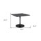 Homeroots 35" Black Wood and Steel Pedestal Base Square Dining Table 602234 - alternate 2