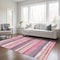 Homeroots 3' X 5' Pink Gray And Green Striped Washable Indoor Outdoor Area Rug 598914 - alternate 3