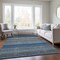 Homeroots 3' X 5' Navy Blue Sky Blue And Taupe Striped Washable Indoor Outdoor Area Rug 614815 - alternate 2