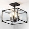 Jonathan Y Paysan 13" 4-Light Iron/Seeded Glass Rustic Farmhouse LED Flush Mount, Oil Rubbed Bronze JYL7514A - alternate 2