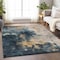 Homeroots 8' X 10' Blue Gray And Gold Abstract Washable Indoor Outdoor Area Rug 603050 - alternate 2