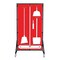 5S Supplies Housekeeping Shadow Board Broom Station V4, Red / White Shadows, Kit, No Text HSB-V4-RED/WHITE-KIT-NO TEXT - alternate 1