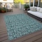 Homeroots 5' X 8' Teal Blue Aqua And Ivory Floral Washable Indoor Outdoor Area Rug 581925 - alternate 2