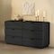 Manhattan Comfort Chrystie 60in Dresser in Black (6-Drawer) DR1606-2 - alternate 1