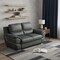 Homeroots 69in Gray And Silver Faux Leather Love Seat 329484 - alternate 2