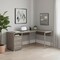 Homeroots 79" Taupe and Silver L Shape Computer Desk With Two Drawers 333443 - alternate 3