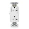 Leviton Duplex Straight Blade Receptacle, 5-20R, 20 A, 125V AC, 2 Pole, 3 Wire, Flush Mount, Grounded 16352-1PW - alternate 1