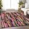 Homeroots 10' X 14' Pink Black And Green Striped Washable Indoor Outdoor Area Rug 603232 - alternate 3