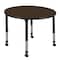 Regency Round Kee Height Adjustable Mobile Classroom Activity Table, 48 in W, 48 in L, Neo Walnut TB48RNDNWAPCBK - alternate 1