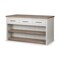 Homeroots White And Brown Two Tone Wooden Kitchen Island With 3 Drawers 380616 - alternate 1