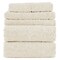 Lavish Home 6PC Jacquard Towel Set 100% Cotton Bathroom Accessories Soft & Absorbent Bathroom Set 67-040-CRM - alternate 1