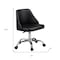 Homeroots Black and Silver Faux Leather Adjustable Height Swivel Rolling Office Chair 554023 - alternate 2